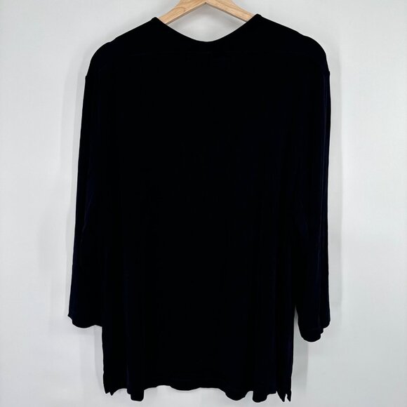Chicos 4 Travelers classic Black V-Neck 3/4 Sleeve top shirt womens plus Size 2x - Picture 10 of 13